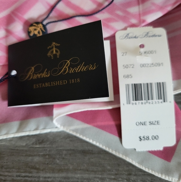 Brooks Brothers Italian Palm Print Scarf 26x26 New With Tags - Picture 8 of 8